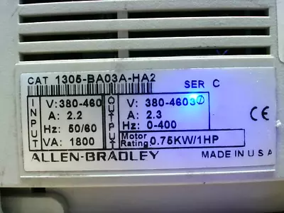 Buy Allen Bradley 1305-BA03A-HA2  AC Drive Ser. C - Used • 136.84$