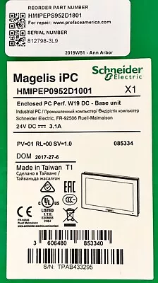 Buy SCHNEIDER ELECTRIC HMIPEP0952D1001 24VDC Enclosed PC Magelis IPCW19 DC Base Unit • 2,500$