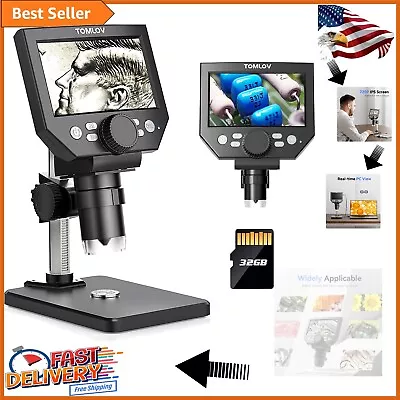 Buy Versatile 1-1000X Zoom Stereo Microscope Camera With 8 LED Lights - Metal Build • 80.99$