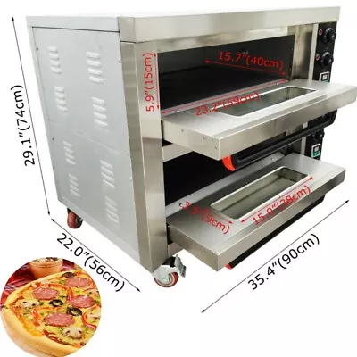 Buy Commercial Pizza Bread Oven 220V 6.4KW Large Double Electric Oven • 1,107$