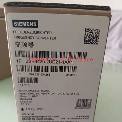 Buy New Box Siemens 6SE6420-2UD21-1AA1 VFD 6SE6 420-2UD21-1AA1 • 242.50$