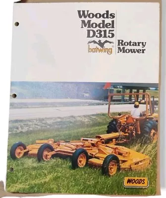 Buy WOODS Hesston Vintage Batwing Rotary Mower D315 Fold-out Advertising Brochure  • 12$