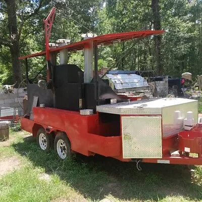 Buy 20 Custom BBQ Pit Charcoal Grill Smoker Concession Style Trailer With Retractabl • 7,500$