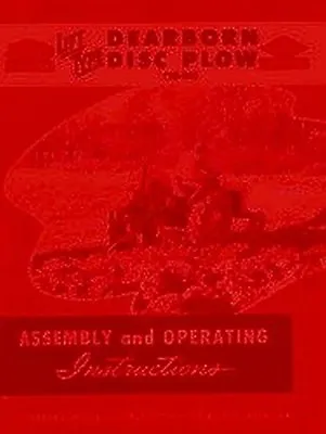 Buy Ford 10-80 Lift Type Disc Plow Owners Assembly Operators Manual FD • 9.30$