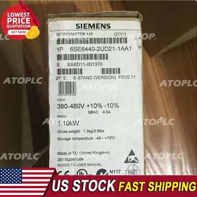 Buy New Siemens 6SE6440-2UD21-1AA1 MICROMASTER440 Without Filter 6SE6 440-2UD21-1AA1 • 367.42$