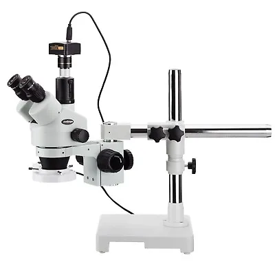Buy AmScope 3.5X-180X Trinocular Stereo Zoom Microscope+1.3MP Camera+ Fluores. Light • 698.99$