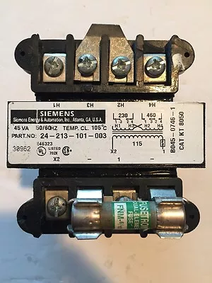 Buy SIEMENS 24-213-101-003 45va Control Transformer 460/230-115 • 29.99$