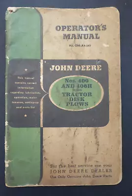 Buy VTG John Deere Nos. 400 400H Tractor Disk Plows Operators Manual • 13.47$