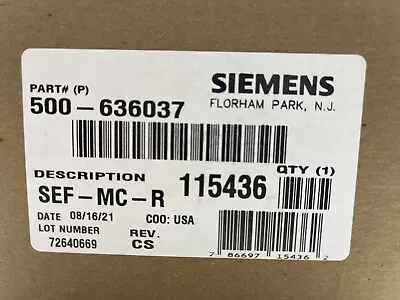 Buy New Siemens 500-636037 Fire Alarm Speaker Strobe Sef-mc-r • 39$
