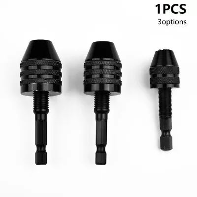 Buy Keyless Drill Bit Chuck Adapter With 1/4 Hex-Shank-For-Impact Driver-NEW UK • 7.90$