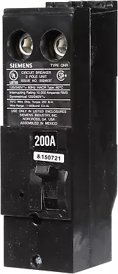 Buy Siemens QN2200R 200-Amp 2 Pole 240-Volt Circuit Breaker • 77.97$