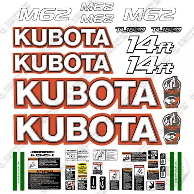 Buy Fits Kubota M62 Decal Kit Backhoe - 7 YEAR OUTDOOR 3M VINYL! • 199.95$