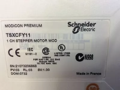 Buy Schneider Electric: TSXCFY11, Motion Control Module-For Stepper Motors-Unity Pro • 278.77$