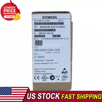 Buy New Siemens MICROMASTER440 Without Filter 6SE6440-2UC15-5AA1 6SE6 440-2UC15-5AA1 • 365.01$