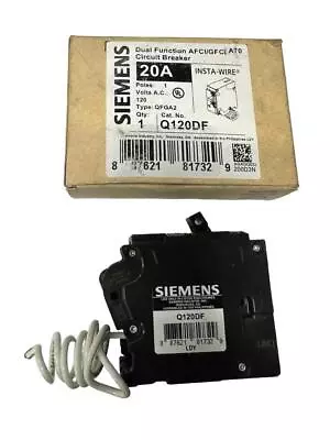 Buy NEW Siemens Q120DF 20A 1 Pole Dual Function AFCI/GFCI Circuit Breaker • 49.99$