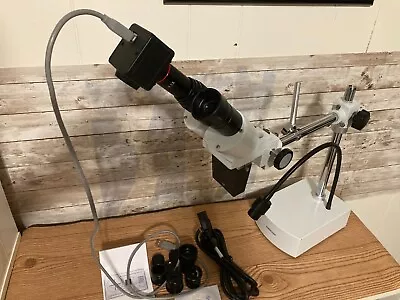 Buy AmScope 10X And 20X Binocular Microscope With 5mp Cmos Usb Camera • 195$