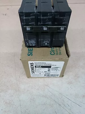 Buy 1 NEW Siemens Q360 Circuit Breaker, 60 A, 240V Ac, 3 Pole, Plug In  QP360 • 57.84$
