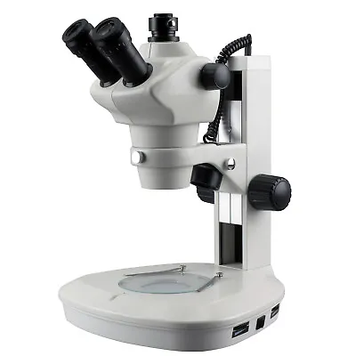 Buy AmScope 8X-50X Trinocular Stereo Zoom LED Microscope On Track Stand • 383.99$