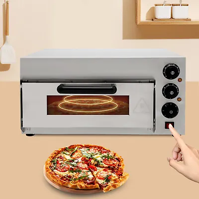 Buy 1.5kw 110V Electric Pizza Oven Single Deck Commercial Stainless Steel 12”-14'' • 156.02$