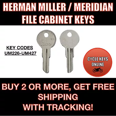 Buy Herman Miller/Meridian File Cabinet Office Desk Keys Cut To Code Key UM226-UM427 • 10.49$