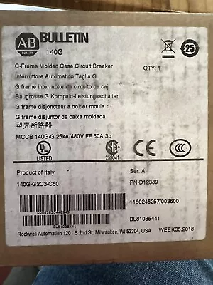 Buy Allen-Bradley 3-Pole 480V Molded Case Circuit Breaker 140G-G2C3-C60 • 150$