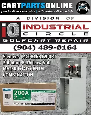 Buy Siemens  MC0816B1200RT 200 Amp 8-16  Low Volt METER LOAD CENTER COMBINATION 8/16 • 249.97$