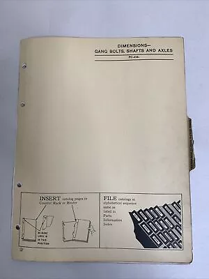Buy 1959 John Deere Parts Catalog PC-416 Gang Bolts Shafts & Axles Dimensions • 7.70$