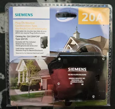 Buy Siemens QAF 20-amp 1-Pole Combination Arc Fault Plug-on Neutral Circuit Breaker • 47.89$