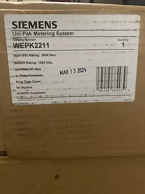 Buy WEPK2211 Siemens 200Amp 2-Gang Uni-Pak Meter Panel • 1,999$