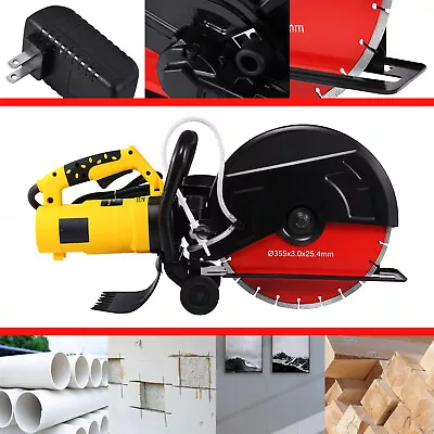 Buy 3200W 14  Concrete Cut Off Saw W/ Water Pump & Blade Wet Dry Concrete Saw Cutter • 189.99$