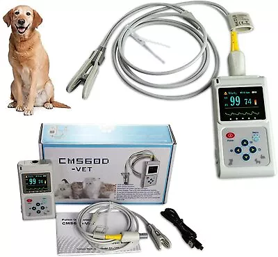 Buy CONTEC CMS60D-VET SPO2 Pulse Oximeter, Tongue Ear Blood Oxygen Monitor FDA • 99$