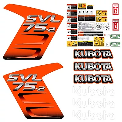 Buy Decal Kit Fits Kubota SVL75-2 Skid Steer Aftermarket Sticker - Made In USA • 149.95$
