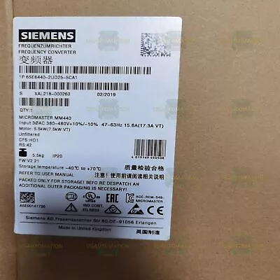 Buy 1PC New Siemens 6SE6440-2UD25-5CA1 Frequency Converter Fast Shipping • 340.85$