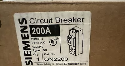 Buy **GENUINE** SIEMENS® QN2200 200-Amp 4 Pole 240-Volt Circuit Breaker, Black • 50$