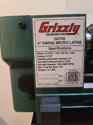 Buy Grizzly 4x6 Micro Lathe Light Use AS IS. • 450$