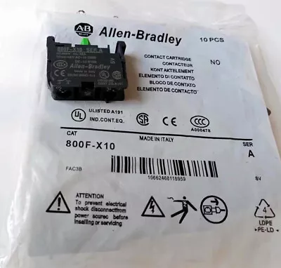 Buy 10PC Allen-Bradley 800F-X10 Contact Block 800FX10 • 79.94$