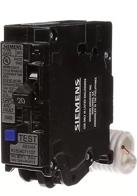 Buy Siemens QA120AFC 20-Amp Single Pole 120-volt Plug-On Combination AFCI Breaker • 35$