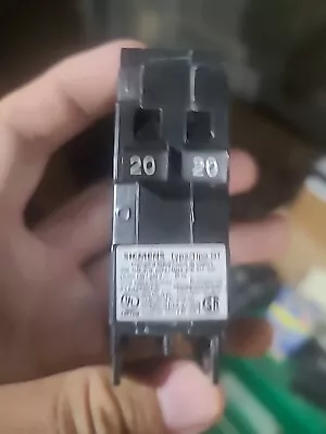 Buy Siemens Twin 20 Amp Type QT Breaker Used • 10.35$