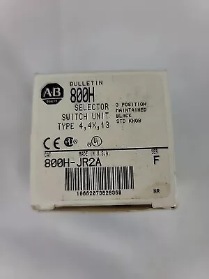 Buy Allen Bradley 800H-JR2A 3 Position Selector Switch Std Knob Maint New • 64.99$
