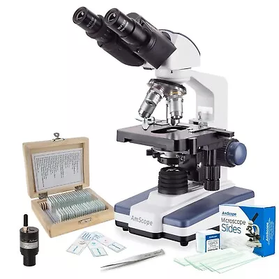 Buy AmScope B120C 40-2500X LED Binocular Compound Microscope+WiFi 2.0MP Camera Kit A • 409.99$