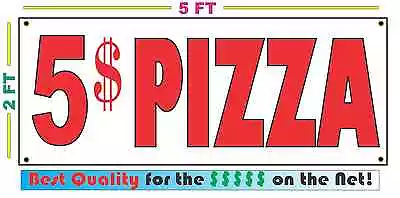 Buy 5$ PIZZA Full Color Banner Sign For Convenience Store Food Truck Or Restaurant • 22.45$