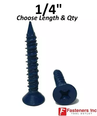 Buy 1/4  Flat Head Concrete Masonry Tapcon Anchor Screw (Choose Length & Qty) • 19.94$